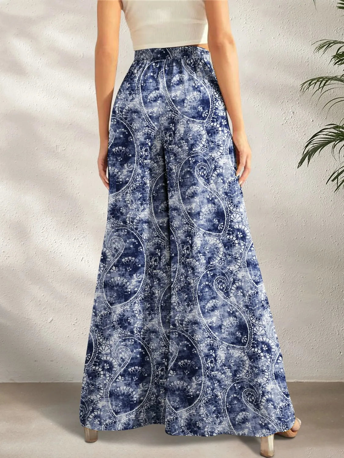 Printed Wide Leg Pants