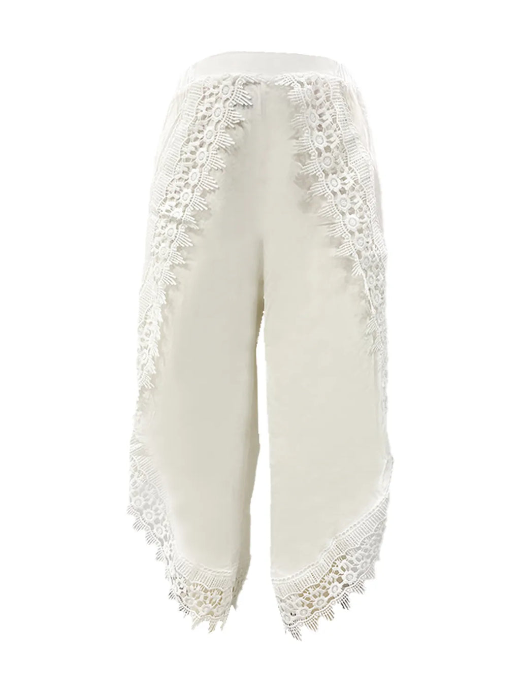 Full Size Lace Detail Wide Leg Pants Plus Size