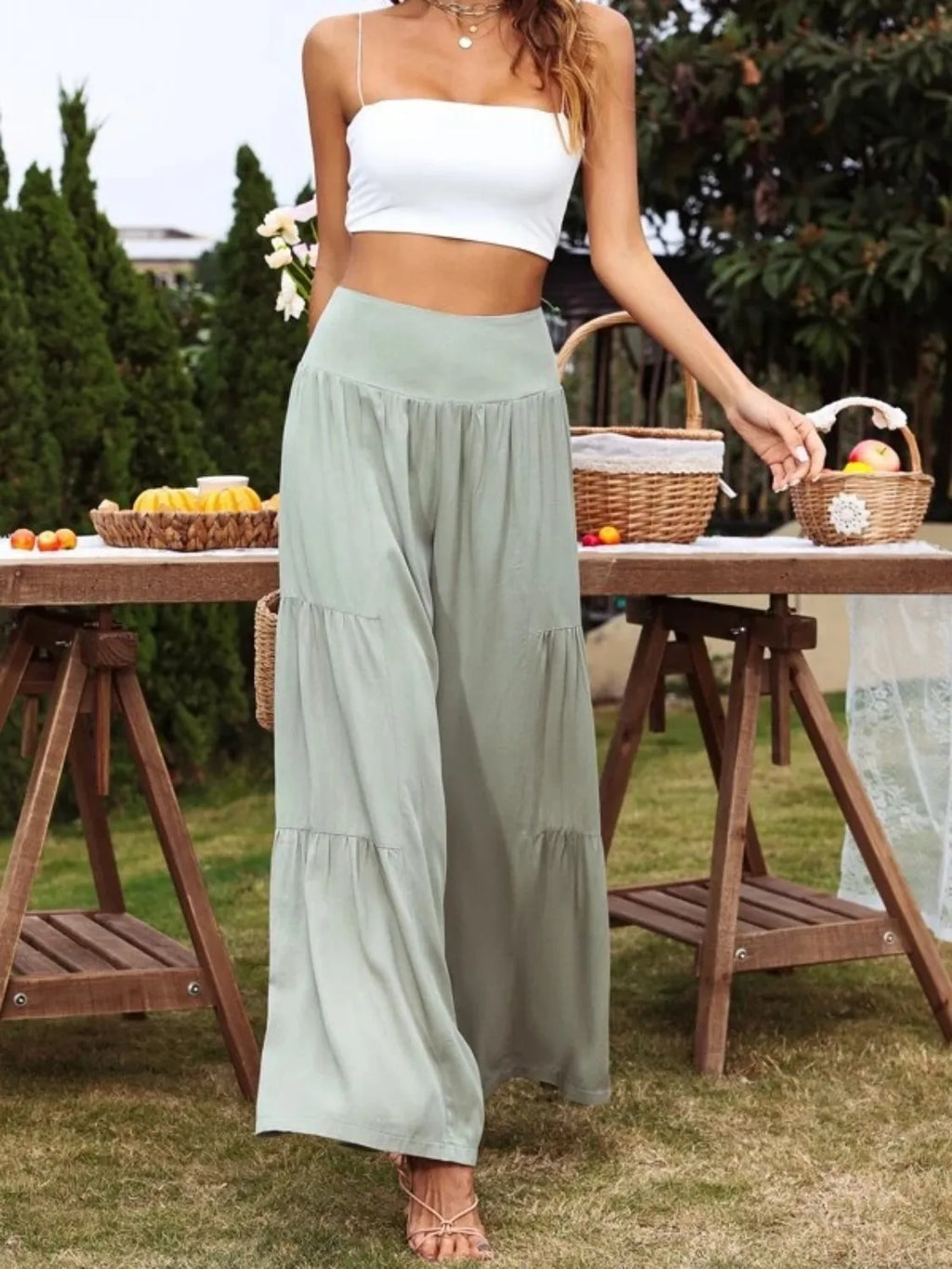 High Waist Wide Leg Pants