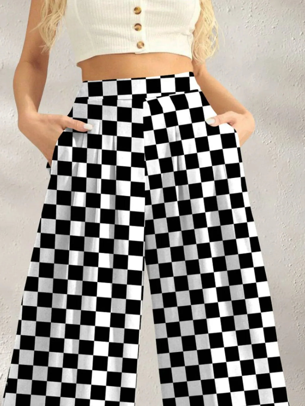 Printed Wide Leg Pants