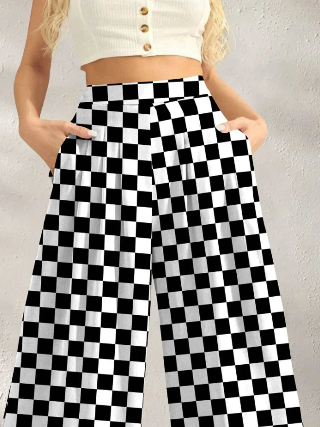 Printed Wide Leg Pants