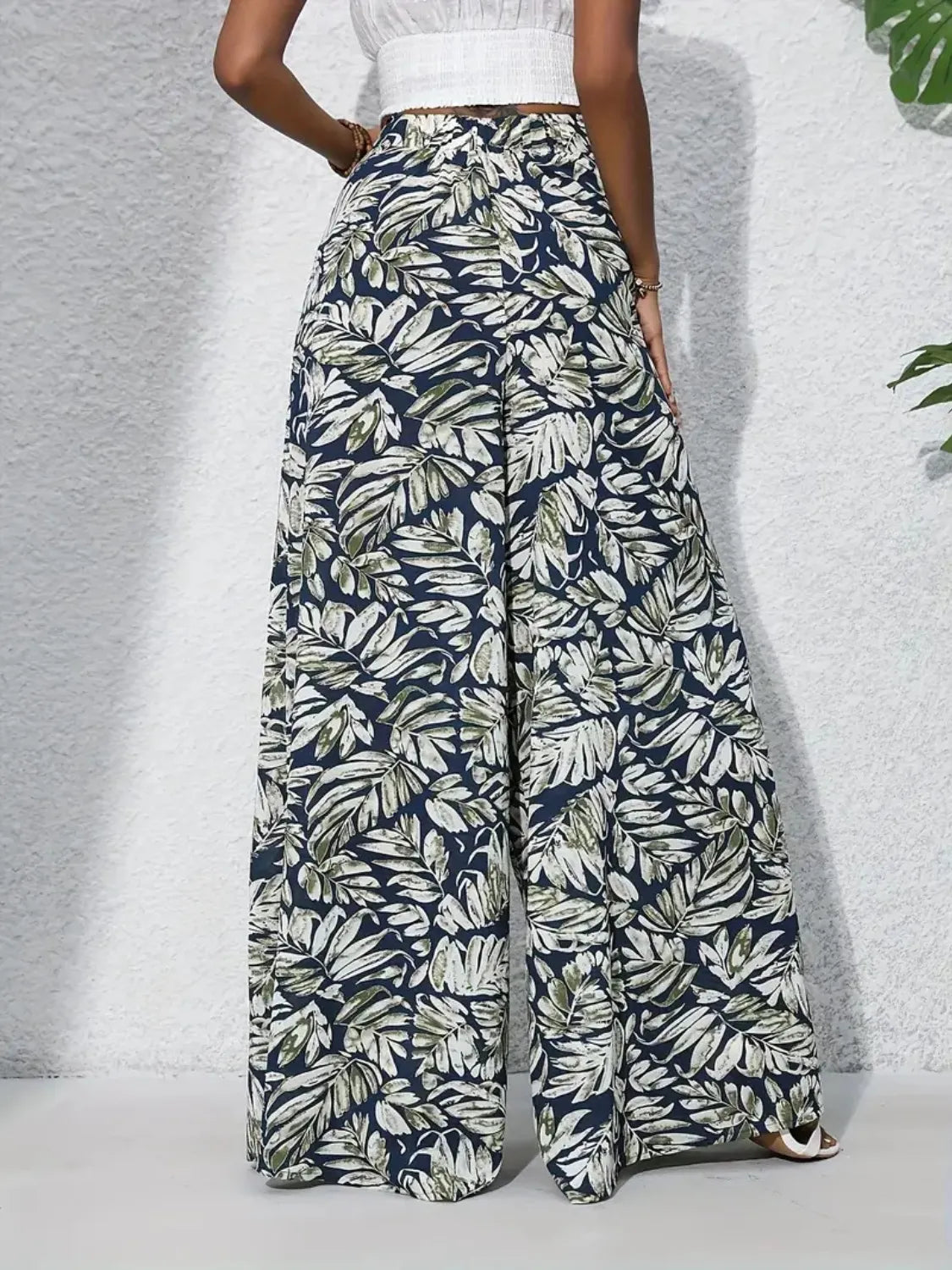 Printed High Waist Wide Leg Pants