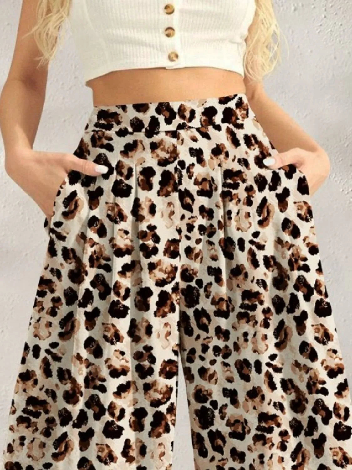 Printed Wide Leg Pants