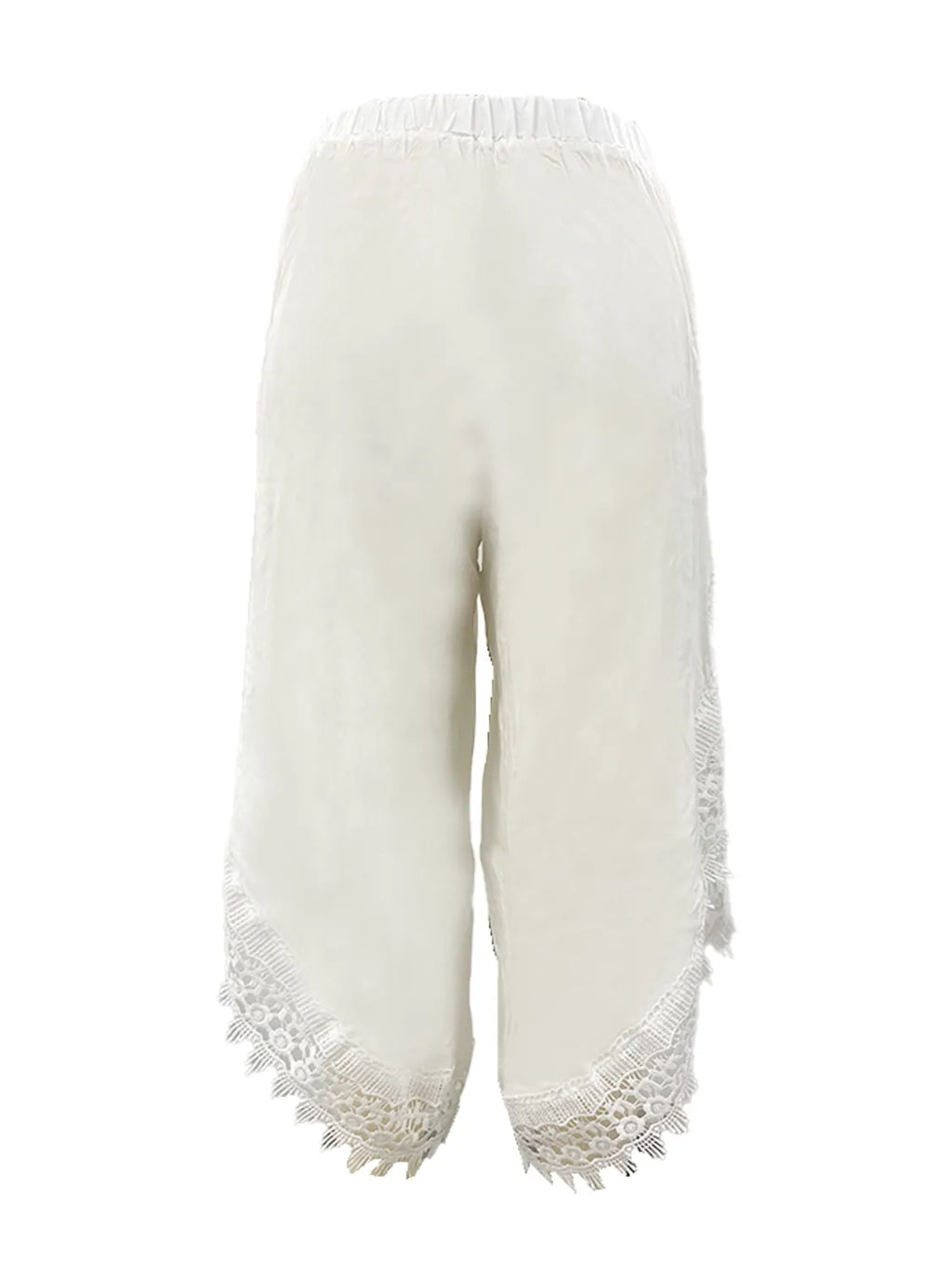 Full Size Lace Detail Wide Leg Pants Plus Size