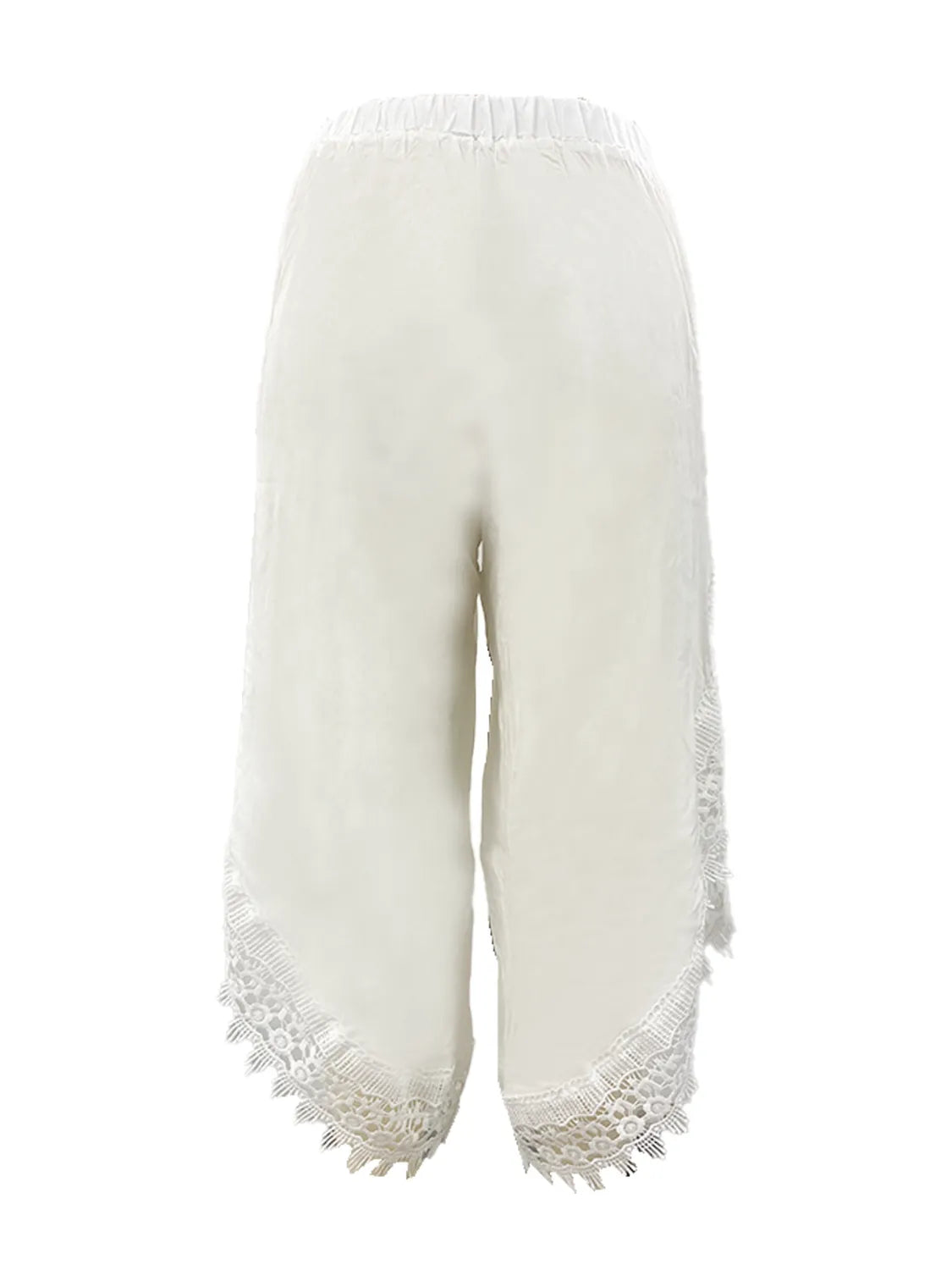 Full Size Lace Detail Wide Leg Pants Plus Size