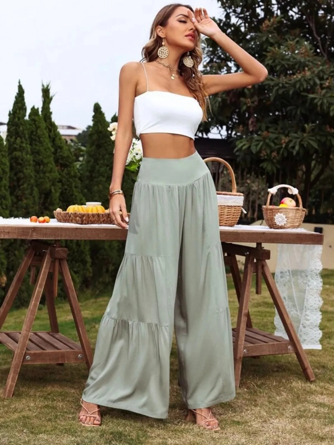 High Waist Wide Leg Pants