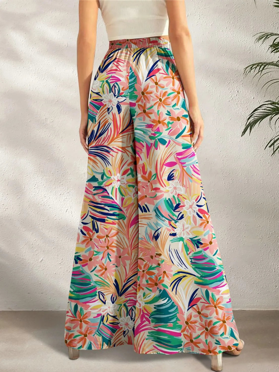 Printed Wide Leg Pants