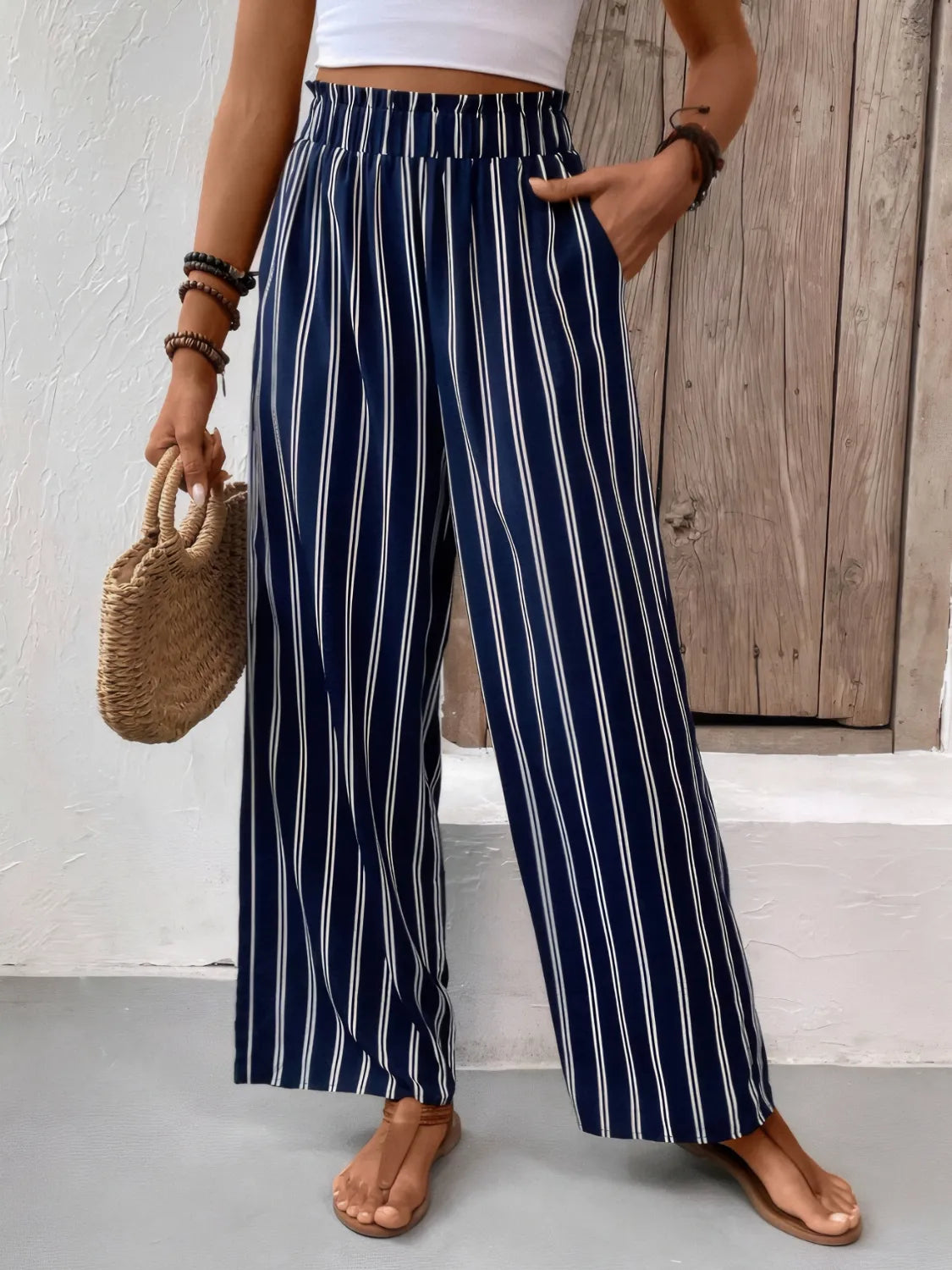 Striped Wide Leg Pants