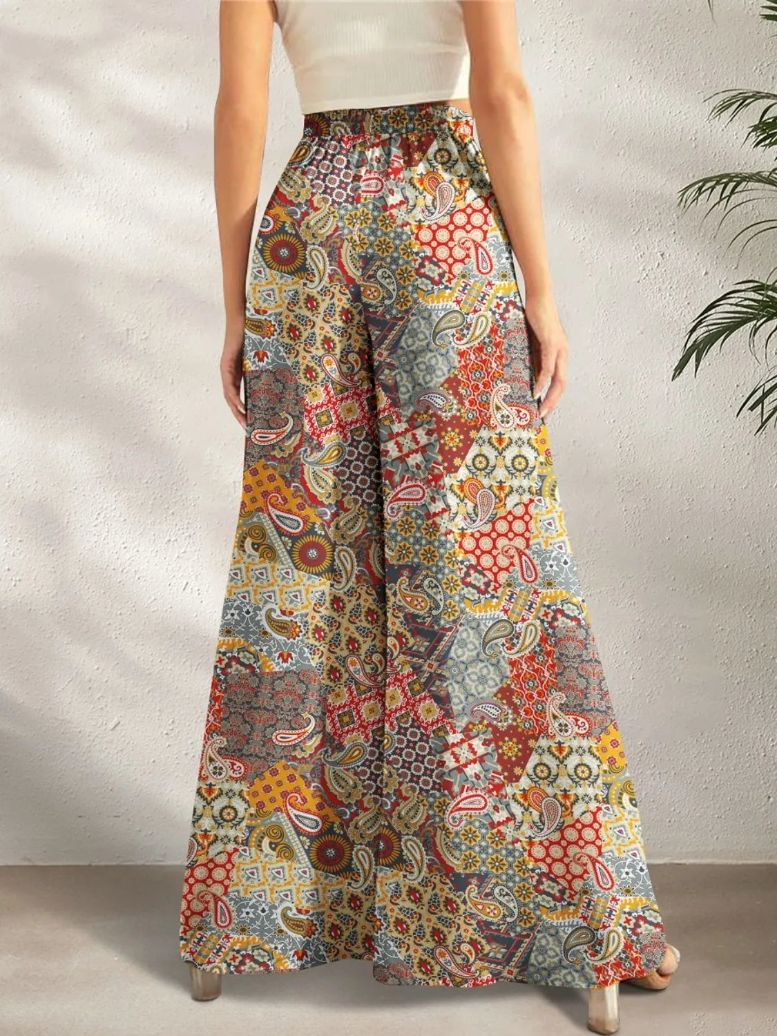 Printed Wide Leg Pants